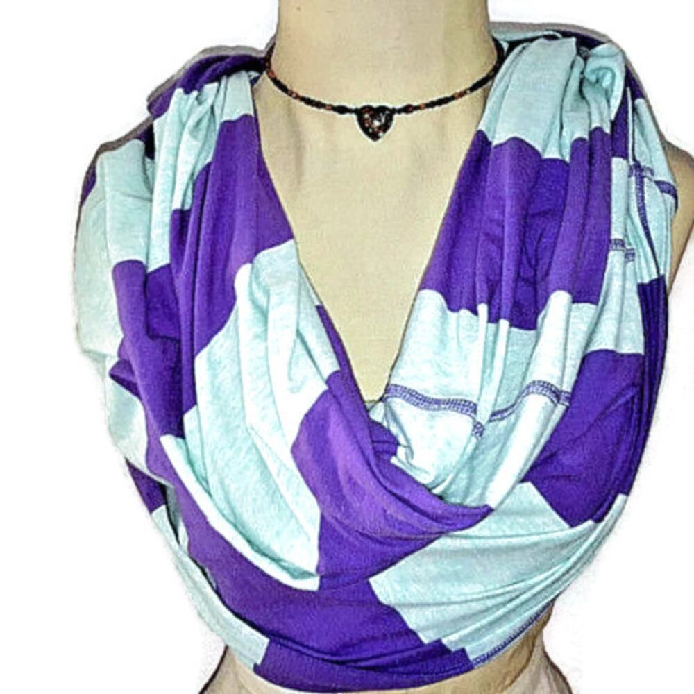 Lululemon Scarf INFINITY Wrap Purple Striped Sporty Yoga‎ Gym Cotton Boho Gym